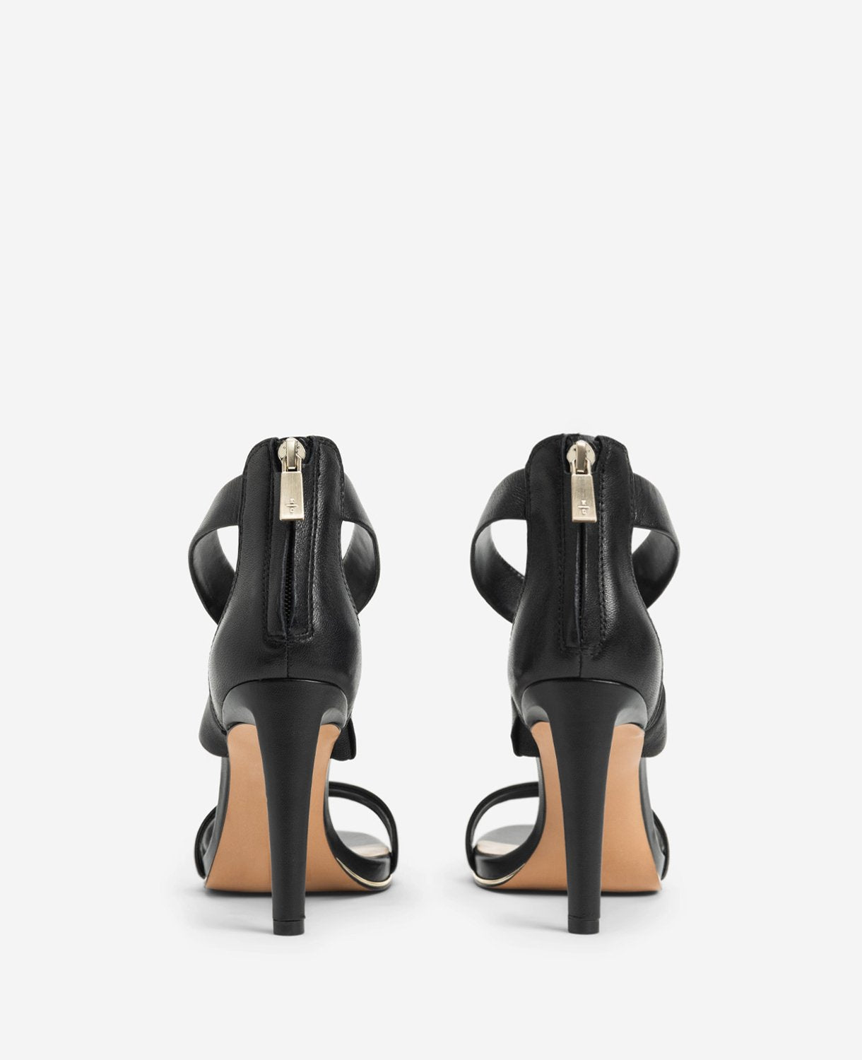 Brooke Cross Strap Heeled Sandal – Black Leather | KC | Kenneth Cole BLACK