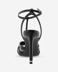 Liona Embossed Snake Heel | Kenneth Cole BLACK POSTAL SNAKE