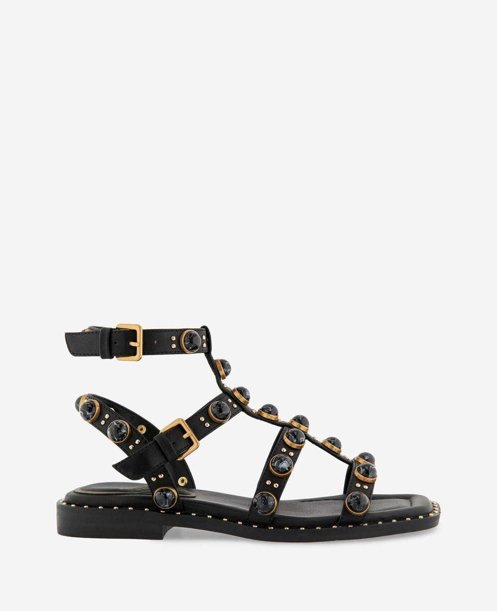 Ruby Leather Jewel Gladiator Sandal | Kenneth Cole BLACK