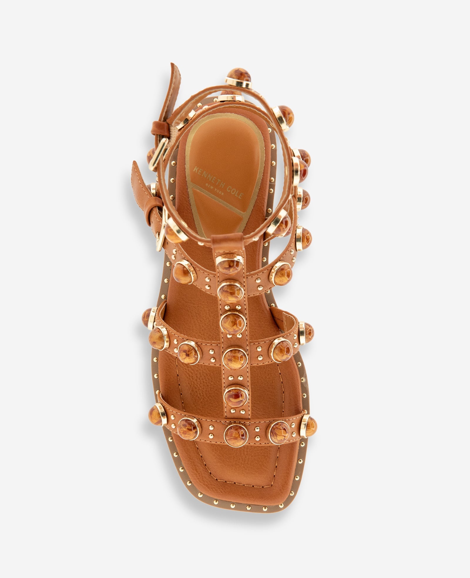 Ruby Leather Jewel Gladiator Sandal | Kenneth Cole TAN