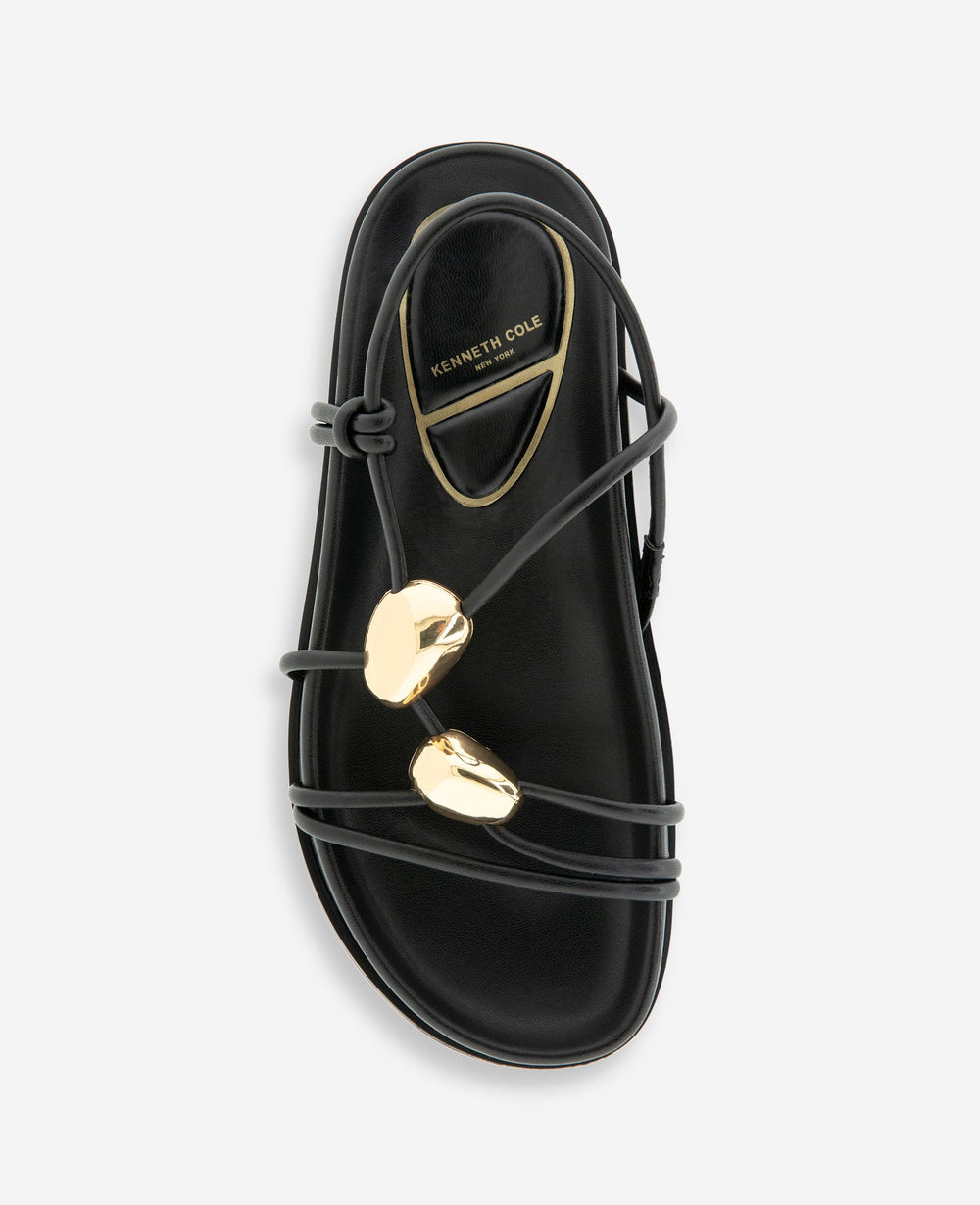 Vera Strappy Leather Embellished Sandal | Kenneth Cole BLACK