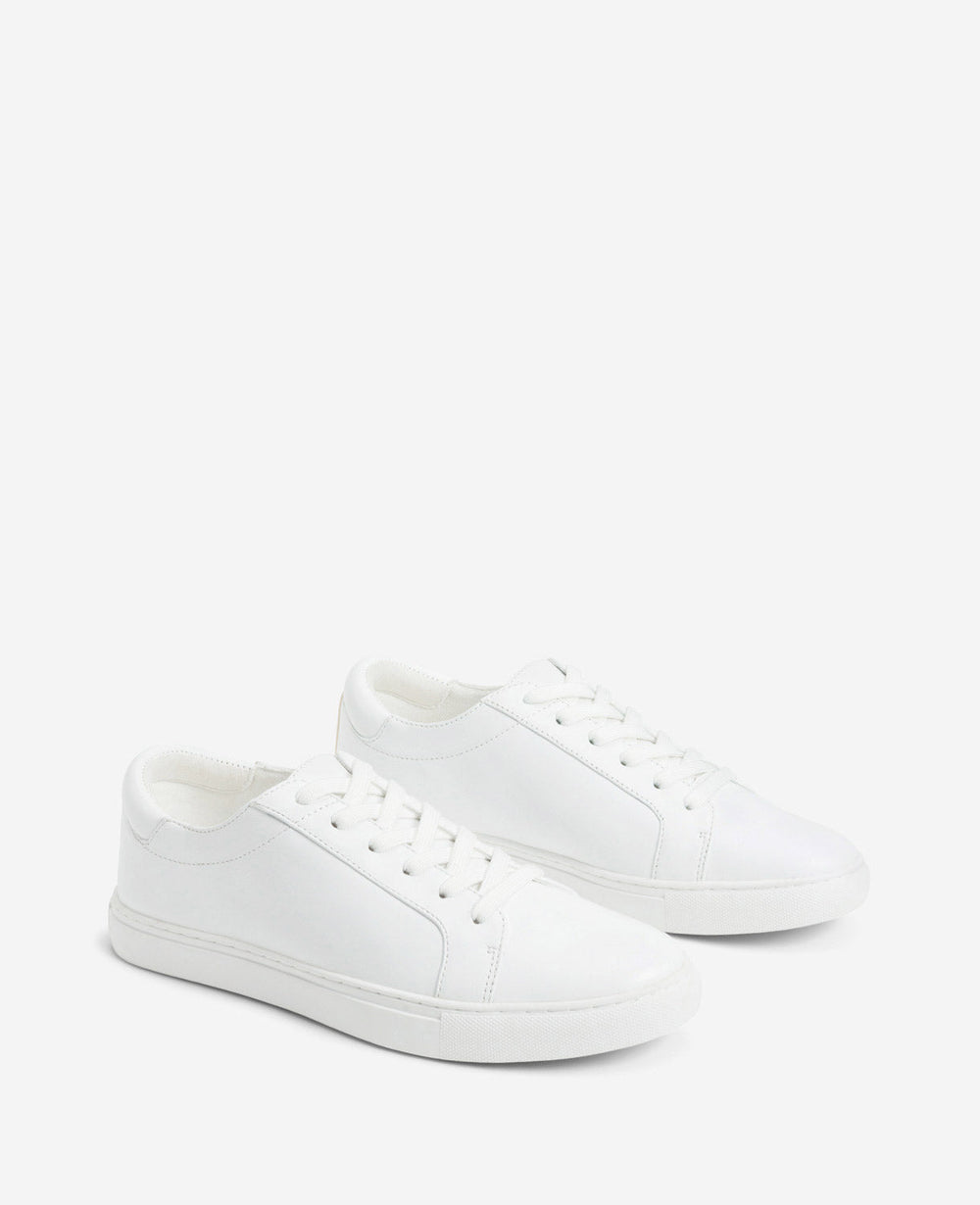Women’s Leather Kam Sneaker | White Casual Lace-Up Shoe | Kenneth Cole WHITE