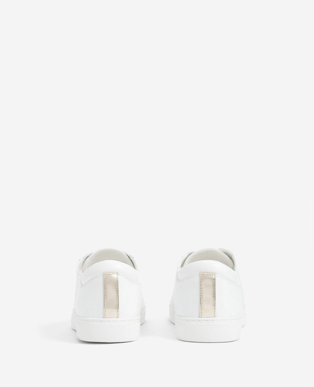 Women’s Leather Kam Sneaker | White Casual Lace-Up Shoe | Kenneth Cole WHITE