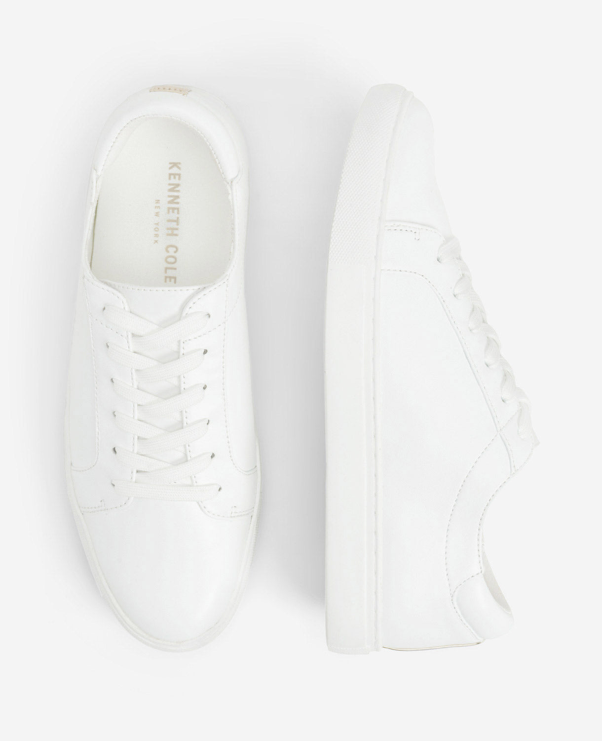 Women’s Leather Kam Sneaker | White Casual Lace-Up Shoe | Kenneth Cole WHITE