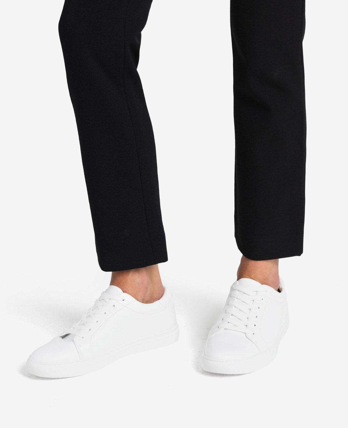 Women’s Leather Kam Sneaker | White Casual Lace-Up Shoe | Kenneth Cole WHITE