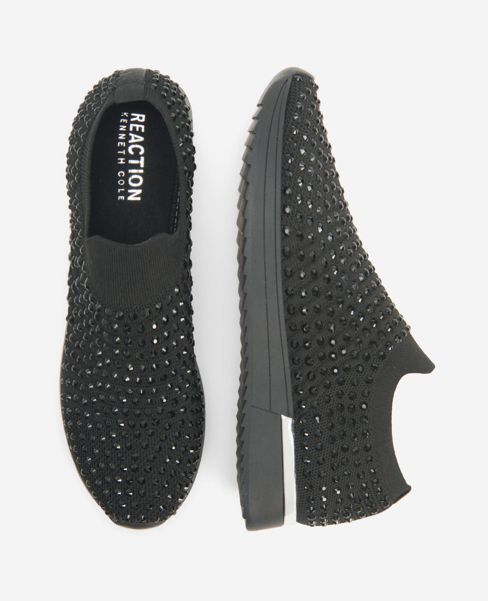 Women's Cameron Jewel Slip-On Sneaker with Sparkle | KC | Kenneth Cole BLACK
