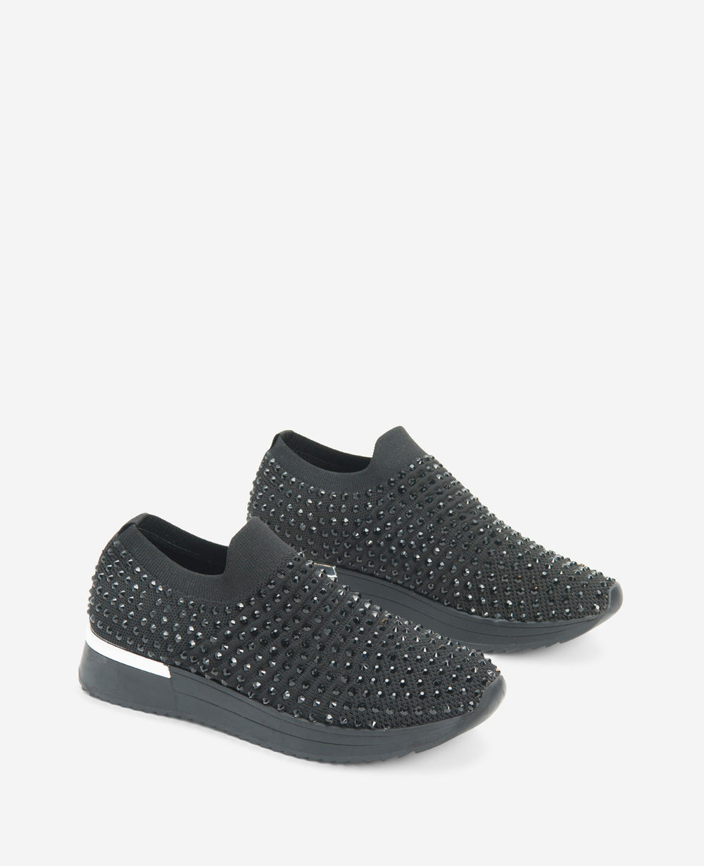 Women's Cameron Jewel Slip-On Sneaker with Sparkle | KC | Kenneth Cole BLACK
