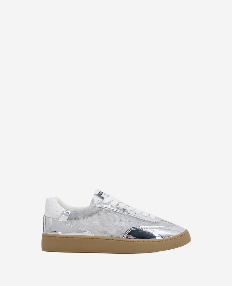 Sam Metallic Leather Mesh Sneaker – Shiny, Comfy & Iconic | Kenneth Cole SILVER MESH