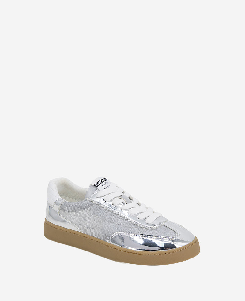 Sam Metallic Leather Mesh Sneaker – Shiny, Comfy & Iconic | Kenneth Cole SILVER MESH