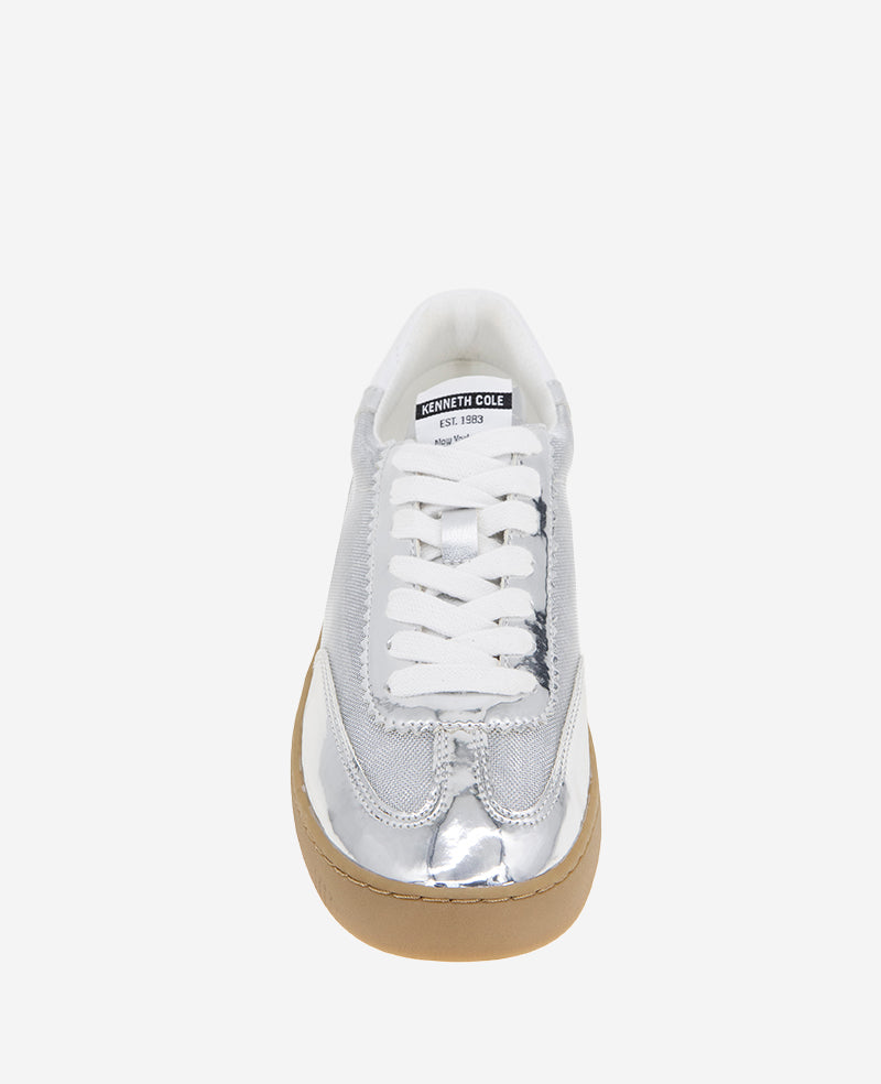 Sam Metallic Leather Mesh Sneaker – Shiny, Comfy & Iconic | Kenneth Cole SILVER MESH