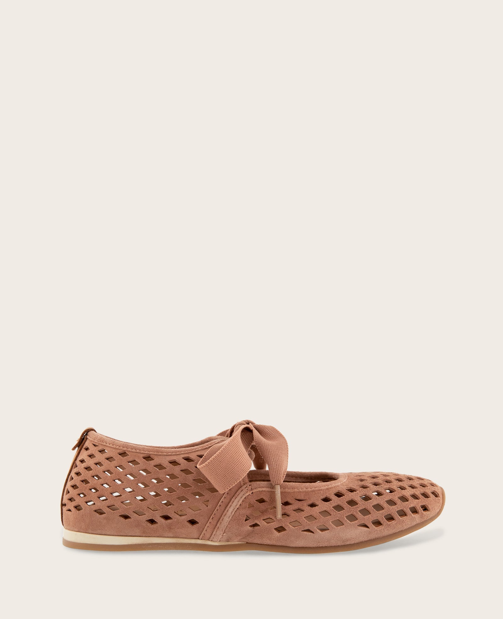 GENTLE SOULS - Annalise Perforated Suede Ribbon Tie Ballet Sneaker | Kenneth Cole MOCHA SUEDE