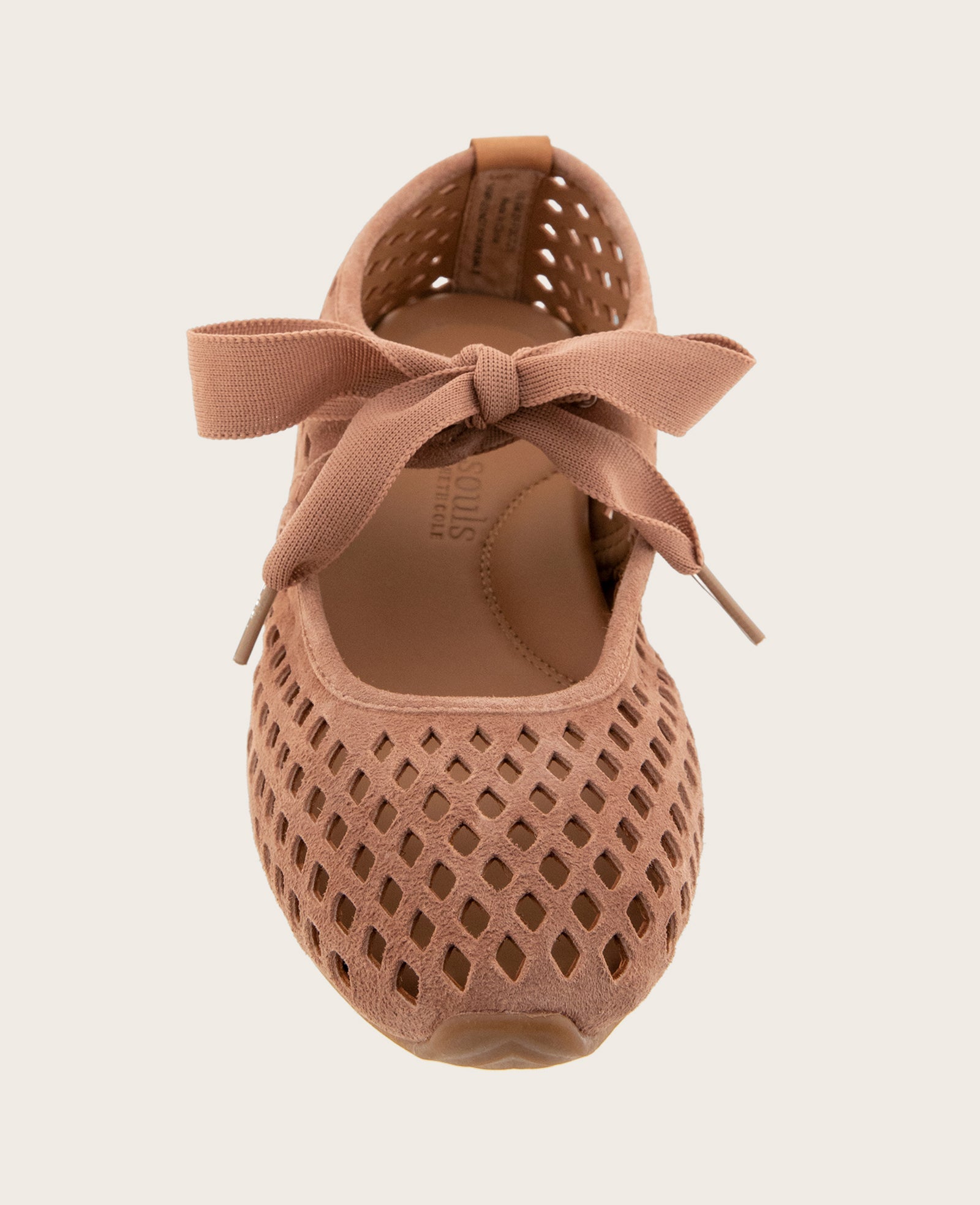 GENTLE SOULS - Annalise Perforated Suede Ribbon Tie Ballet Sneaker | Kenneth Cole MOCHA SUEDE