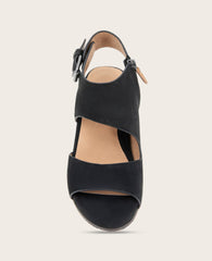 Shop Tilly Nubuck Wedge Sandal Black | Gentle Souls by KC | Kenneth Cole BLACK NUBUCK