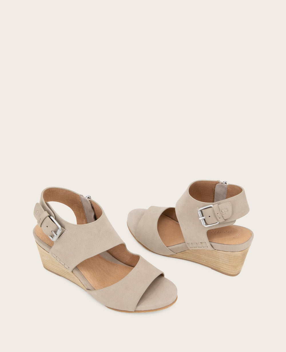 Tilly Nubuck Wedge Sandal | Gentle Souls by Kenneth Cole | Kenneth Cole MUSHROOM NUBUCK