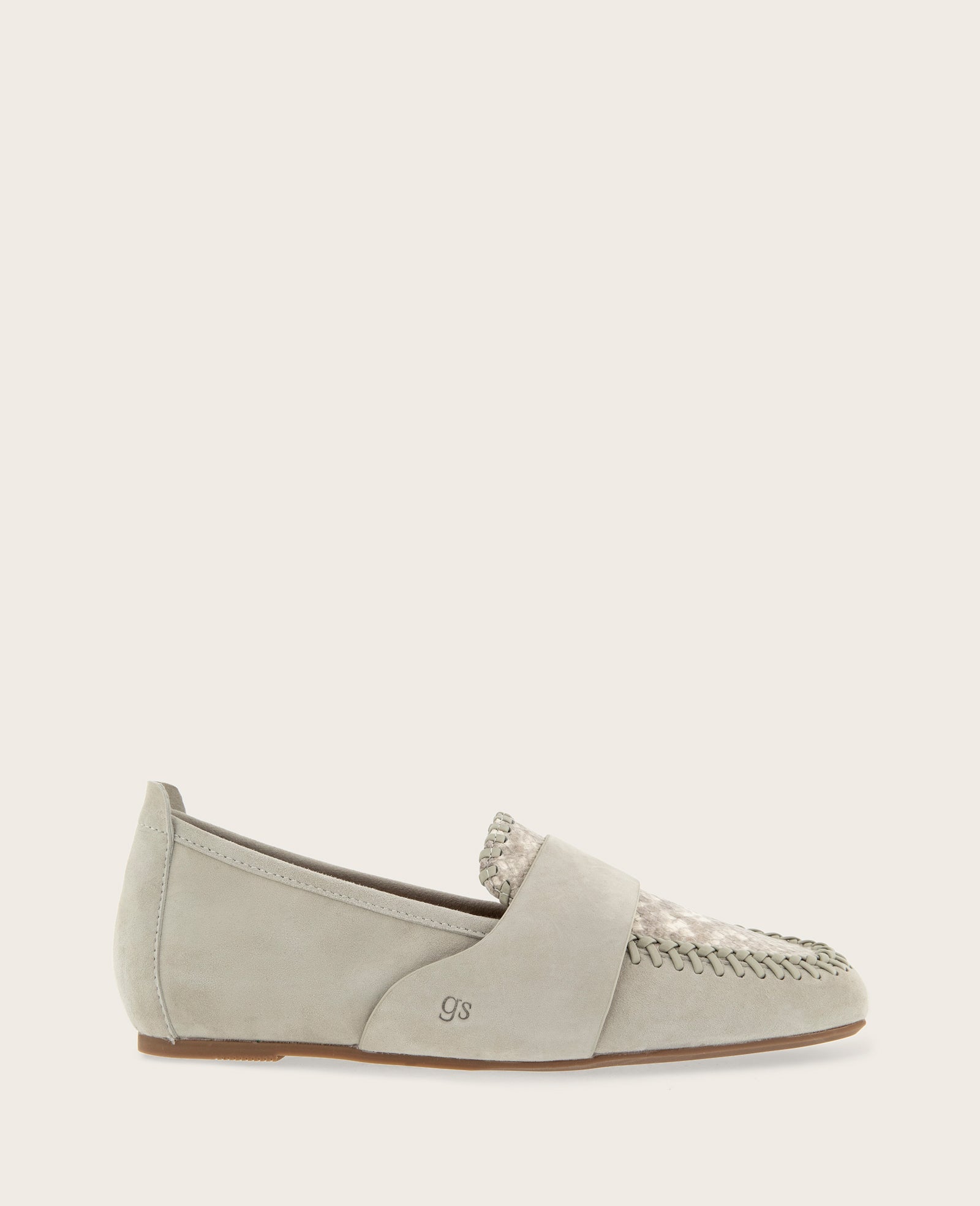 GENTLE SOULS - Sandra Suede and Snake Combo Braided Detail Loafer | Kenneth Cole TAUPE SNAKE