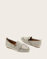 GENTLE SOULS - Sandra Suede and Snake Combo Braided Detail Loafer | Kenneth Cole TAUPE SNAKE