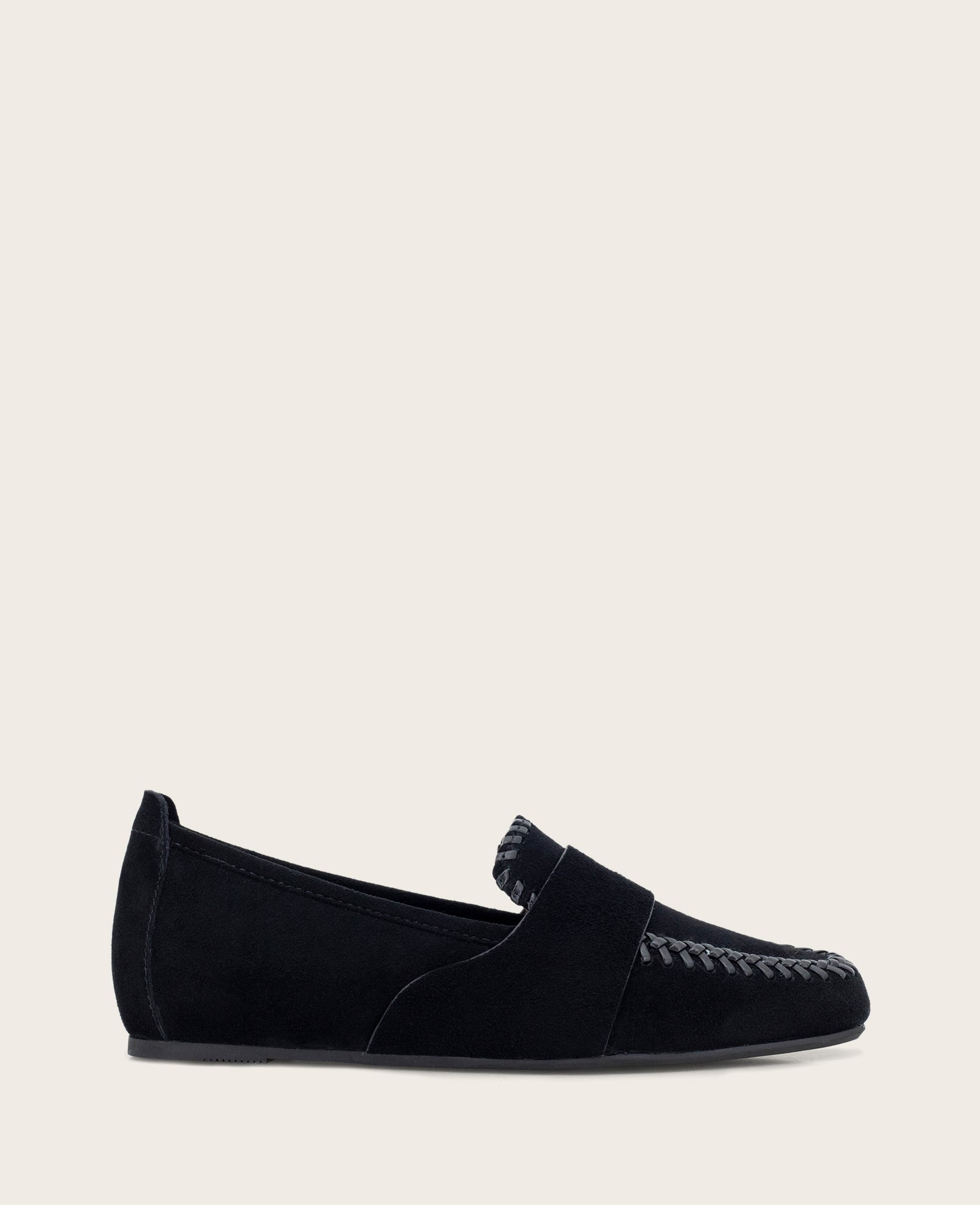 Sandra Suede Braid Detail Loafer Black | Gentle Souls by KC | Kenneth Cole BLACK SUEDE
