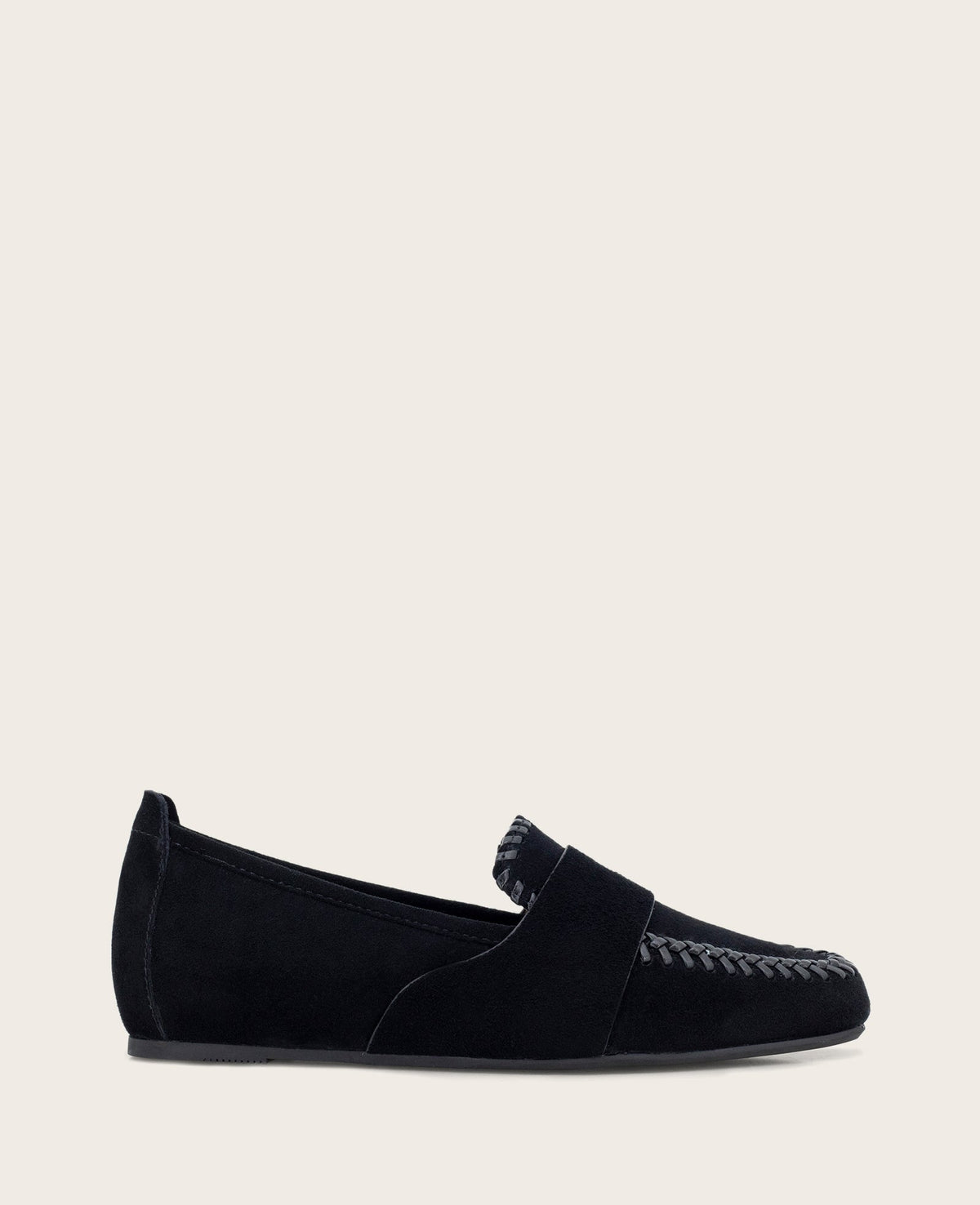Sandra Suede Braid Detail Loafer Black | Gentle Souls by KC | Kenneth Cole BLACK SUEDE