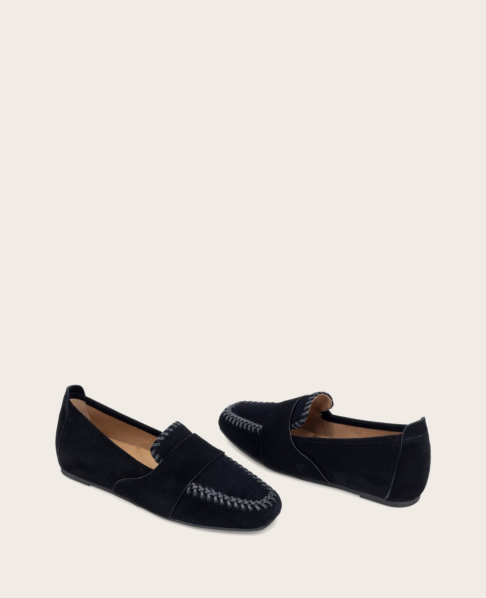 Sandra Suede Braid Detail Loafer Black | Gentle Souls by KC | Kenneth Cole BLACK SUEDE