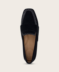 Sandra Suede Braid Detail Loafer Black | Gentle Souls by KC | Kenneth Cole BLACK SUEDE