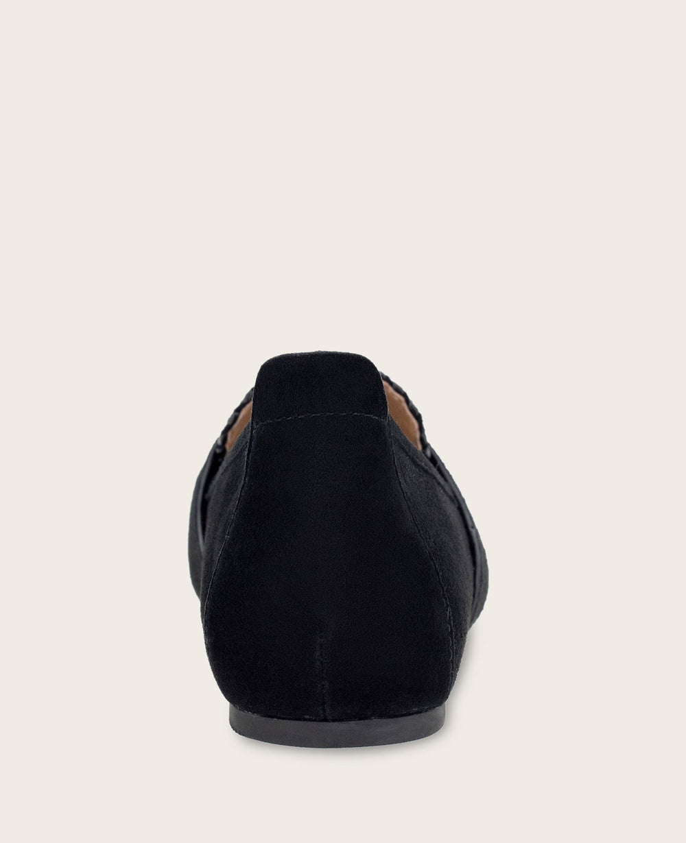 Sandra Suede Braid Detail Loafer Black | Gentle Souls by KC | Kenneth Cole BLACK SUEDE
