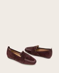 Sandra Suede Braid Detail Loafer | Gentle Souls by KC | Kenneth Cole BURGUNDY SUEDE