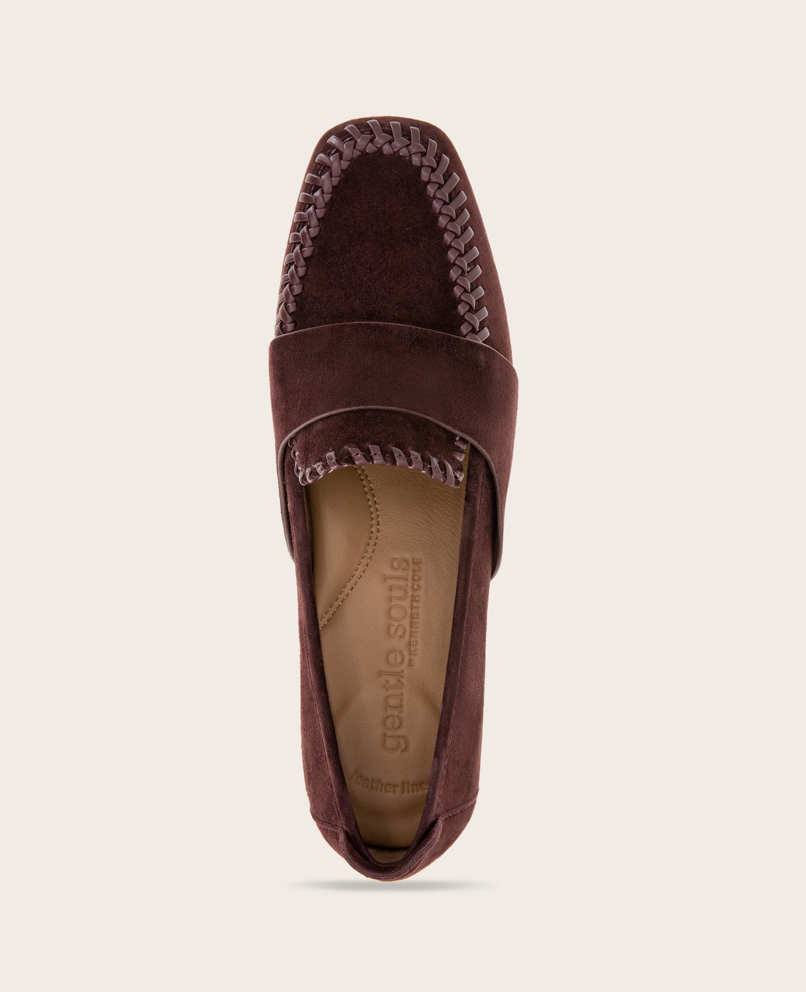Sandra Suede Braid Detail Loafer | Gentle Souls by KC | Kenneth Cole BURGUNDY SUEDE