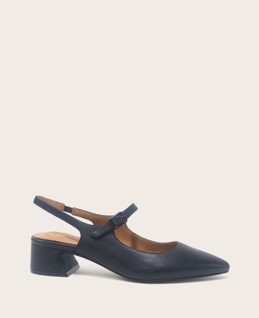 Shop Gladys Black Leather Slingback | Gentle Souls by KC | Kenneth Cole BLACK LEATHER
