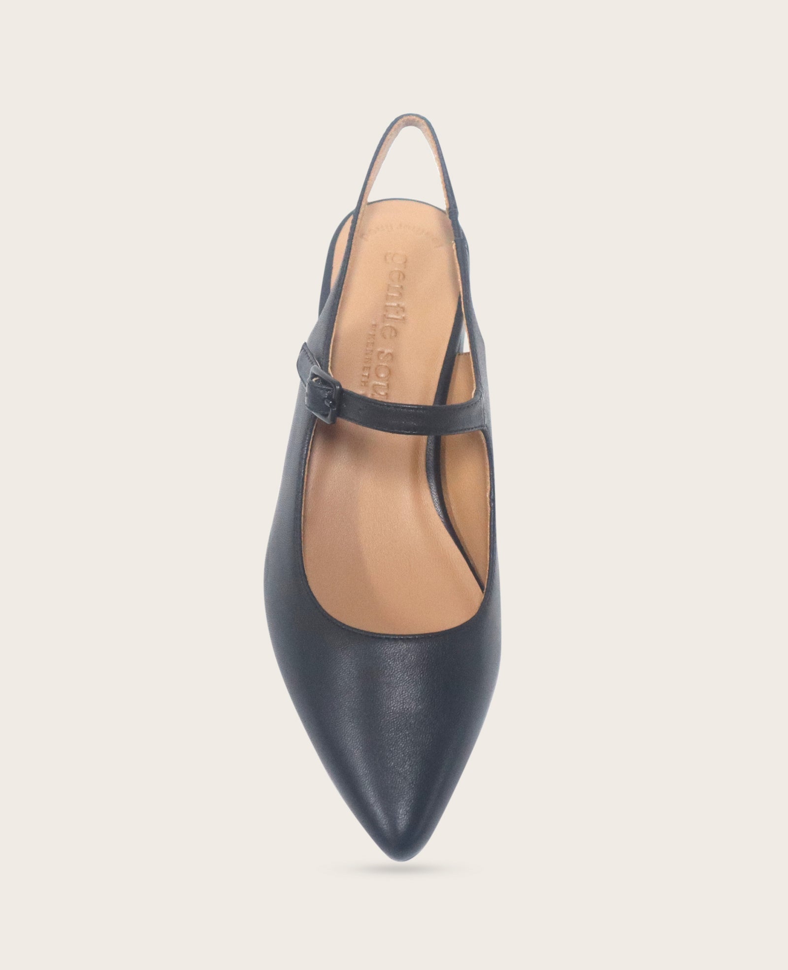 Shop Gladys Black Leather Slingback | Gentle Souls by KC | Kenneth Cole BLACK LEATHER