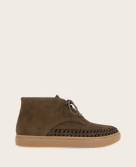 GENTLE SOULS - Cacti Suede Braid Detail Sneaker Bootie | Kenneth Cole DARK GREEN SUEDE