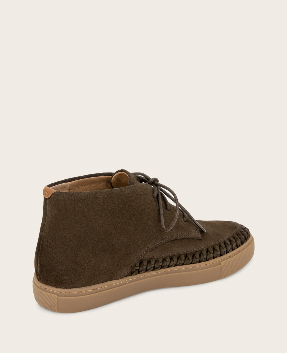 GENTLE SOULS - Cacti Suede Braid Detail Sneaker Bootie | Kenneth Cole DARK GREEN SUEDE
