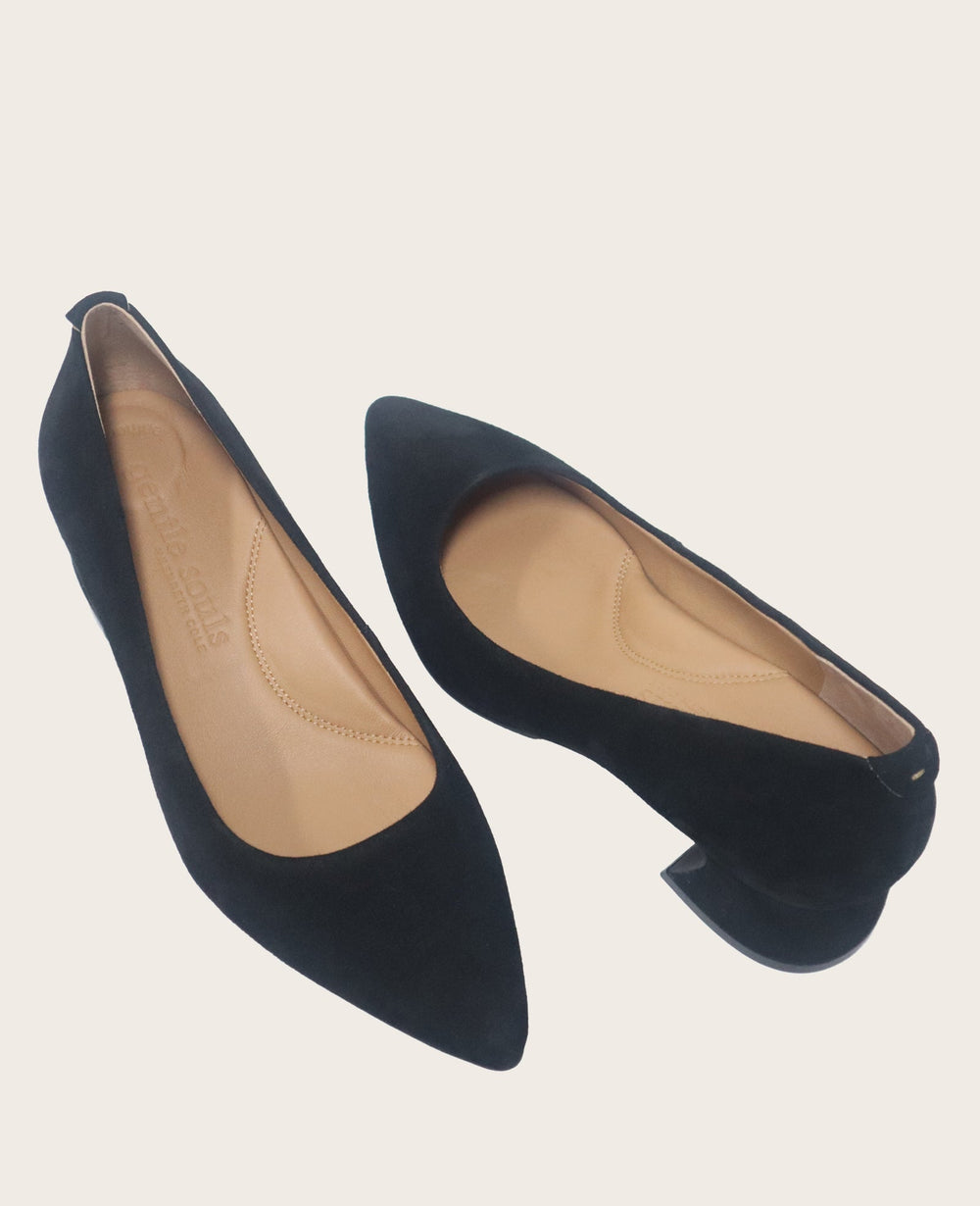 Shop Gardena Suede Pump | Gentle Souls Classic Black Heel | Kenneth Cole BLACK SUEDE