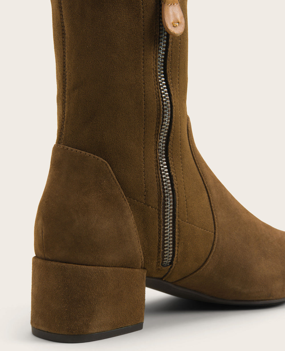 GENTLE SOULS - Ella Micro Suede Stretch Bootie | Kenneth Cole CHOCOLATE