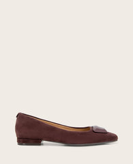 Hanette Suede Flat Burgundy | Gentle Souls by Kenneth Cole | Kenneth Cole BURGUNDY SUEDE