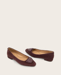 Hanette Suede Flat Burgundy | Gentle Souls by Kenneth Cole | Kenneth Cole BURGUNDY SUEDE