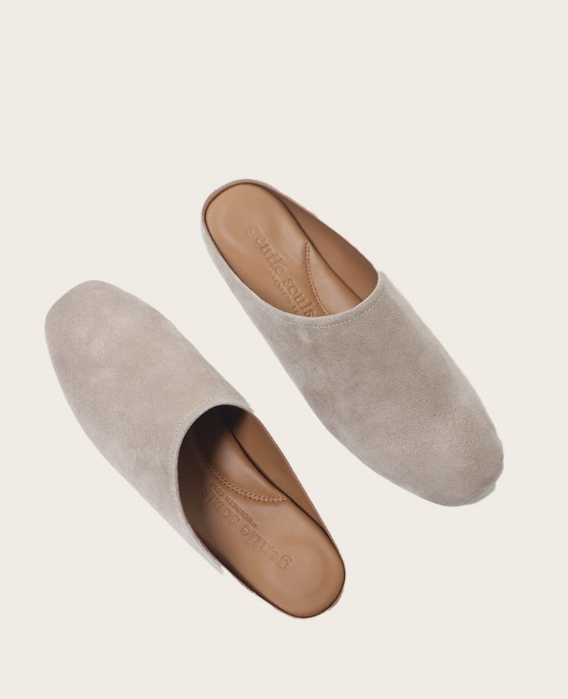 Shop Gentle Souls Wanda Suede Mule Flat | Kenneth Cole | Kenneth Cole MUSHROOM SUEDE