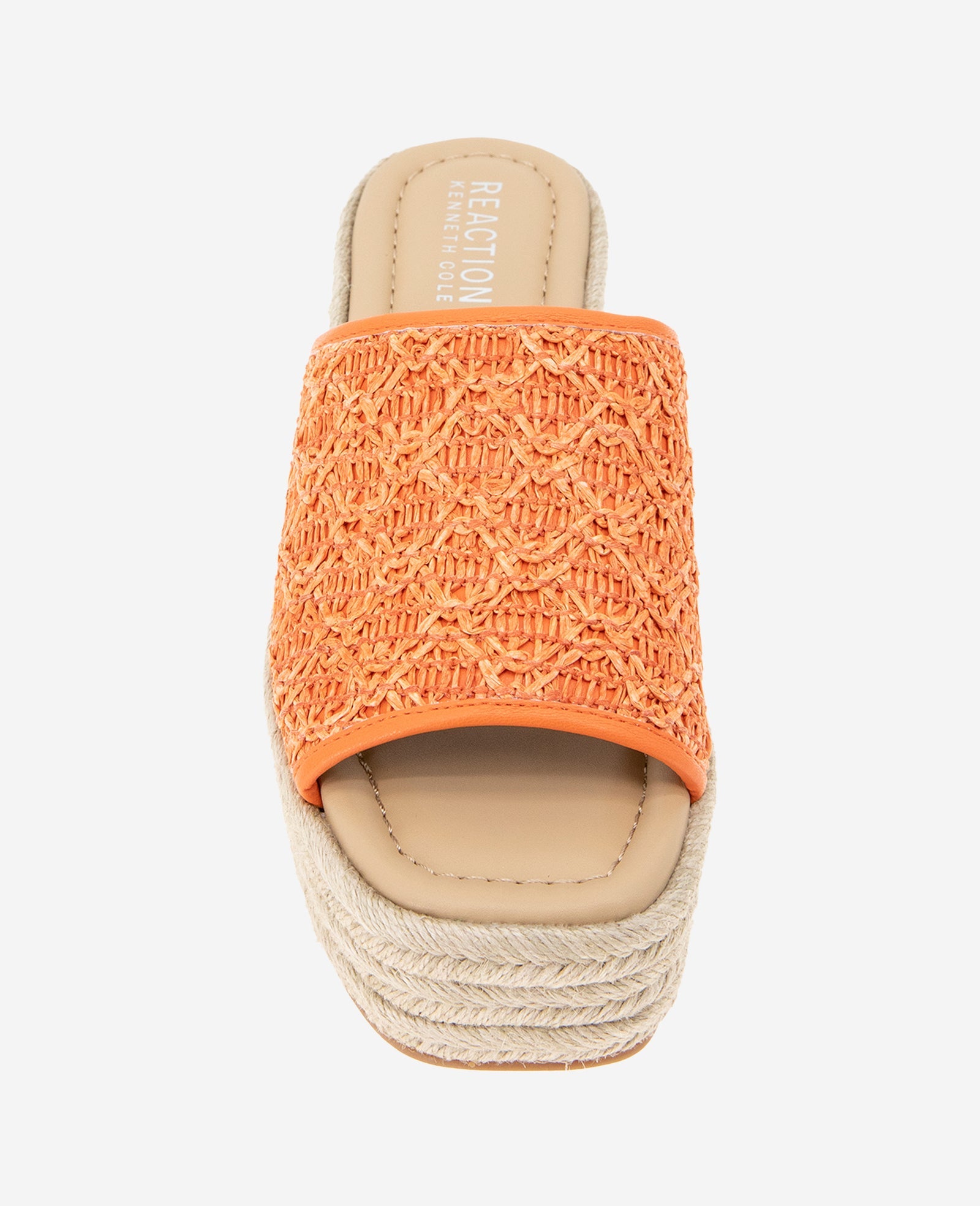 Shop Elissa Orange Raffia Platform Sandal | KC Reaction | Kenneth Cole ORANGE RAFFIA