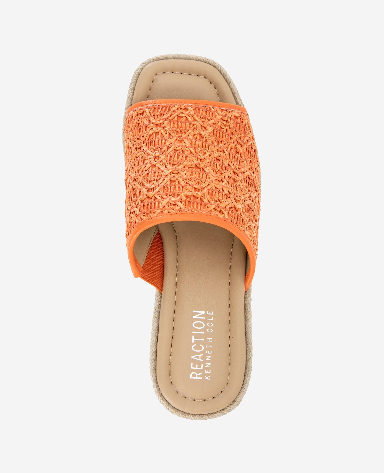 Shop Elissa Orange Raffia Platform Sandal | KC Reaction | Kenneth Cole ORANGE RAFFIA