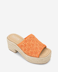 Shop Elissa Orange Raffia Platform Sandal | KC Reaction | Kenneth Cole ORANGE RAFFIA