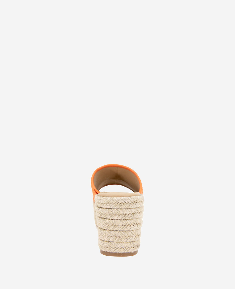 Shop Elissa Orange Raffia Platform Sandal | KC Reaction | Kenneth Cole ORANGE RAFFIA