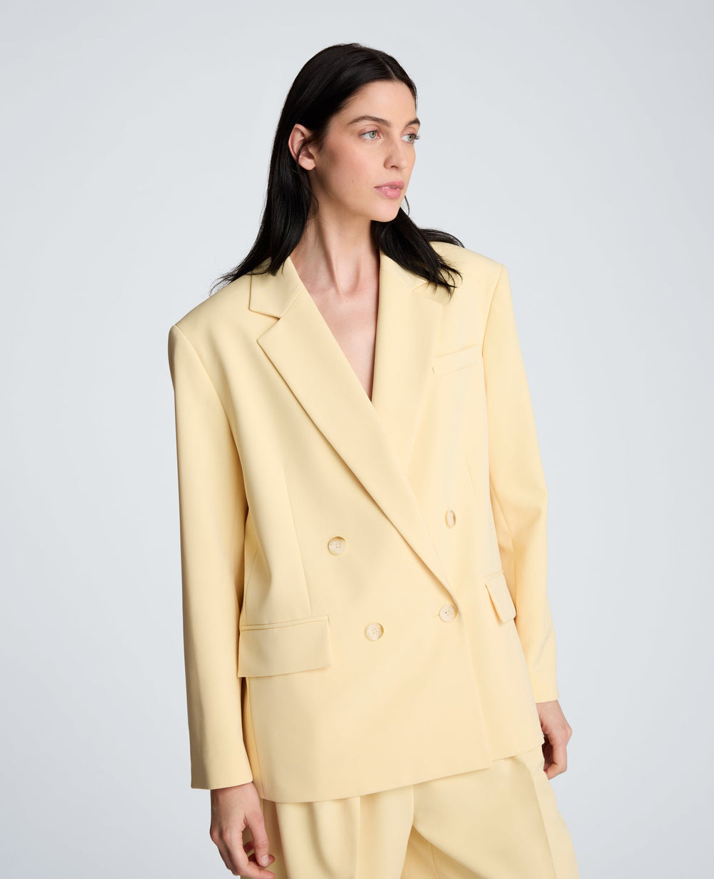 Vision Twill Double Breasted Boyfriend Jacket | Kenneth Cole PASTEL YELLOW