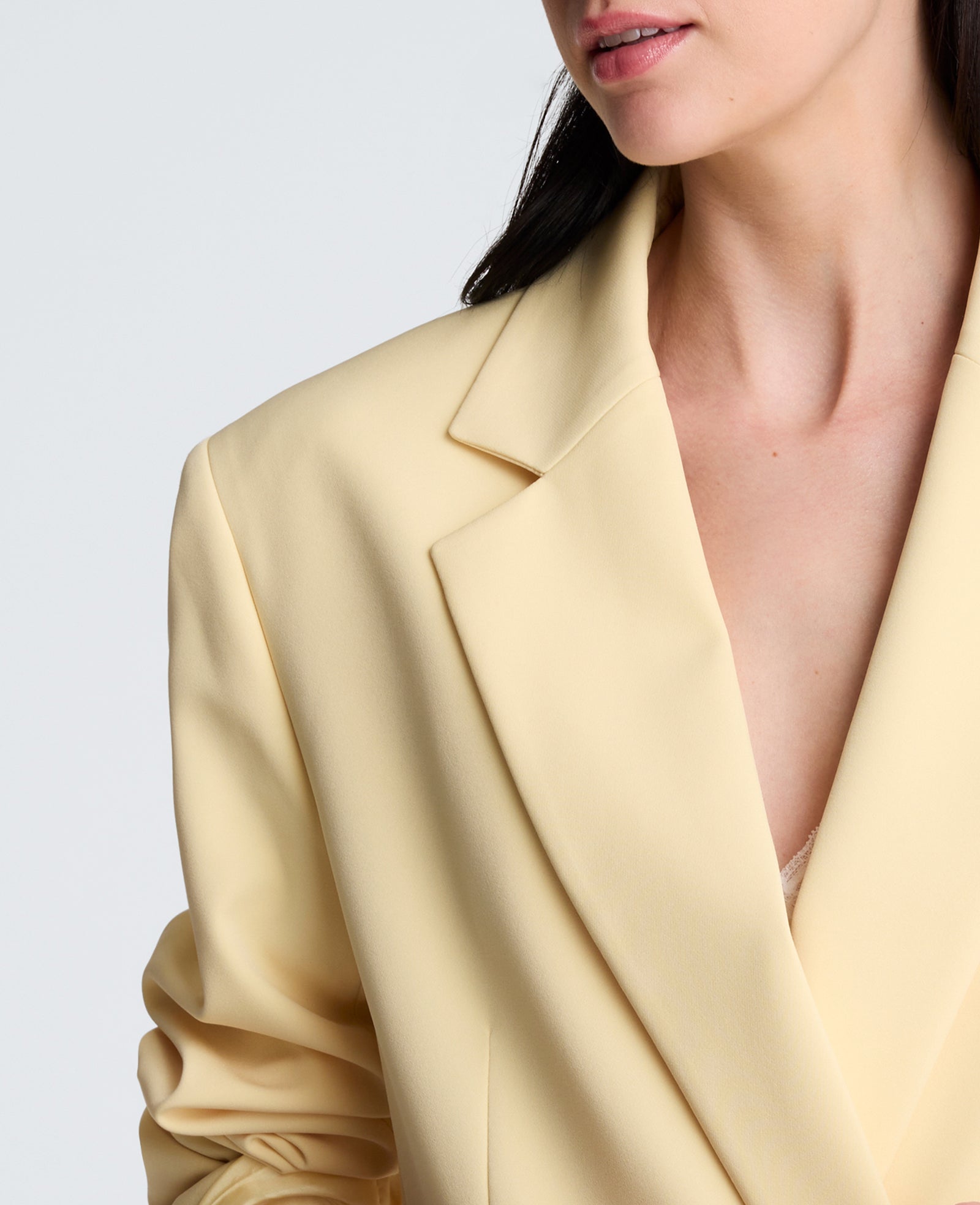 Vision Twill Double Breasted Boyfriend Jacket | Kenneth Cole PASTEL YELLOW