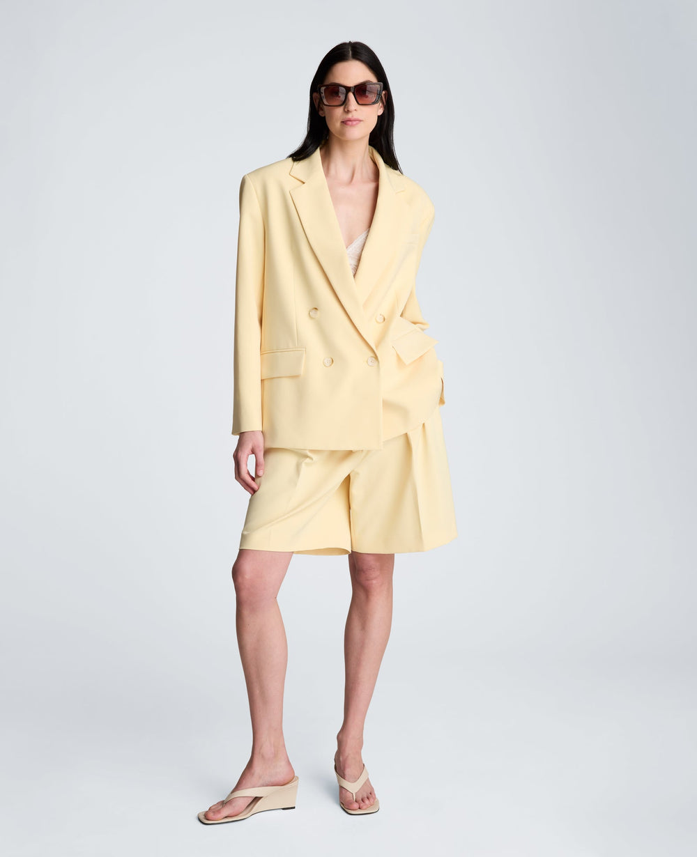 Vision Twill Double Breasted Boyfriend Jacket | Kenneth Cole PASTEL YELLOW