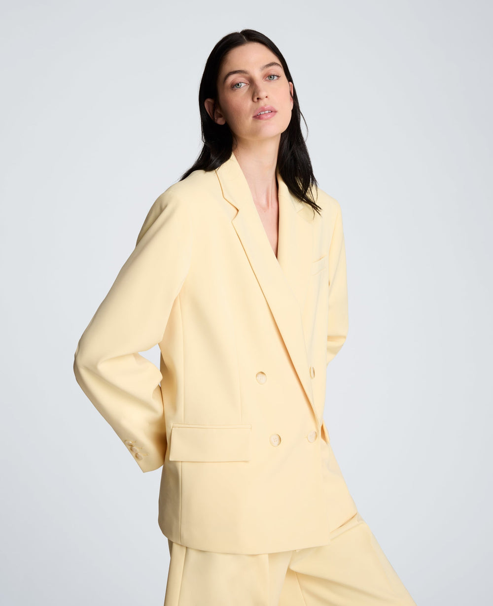 Vision Twill Double Breasted Boyfriend Jacket | Kenneth Cole PASTEL YELLOW