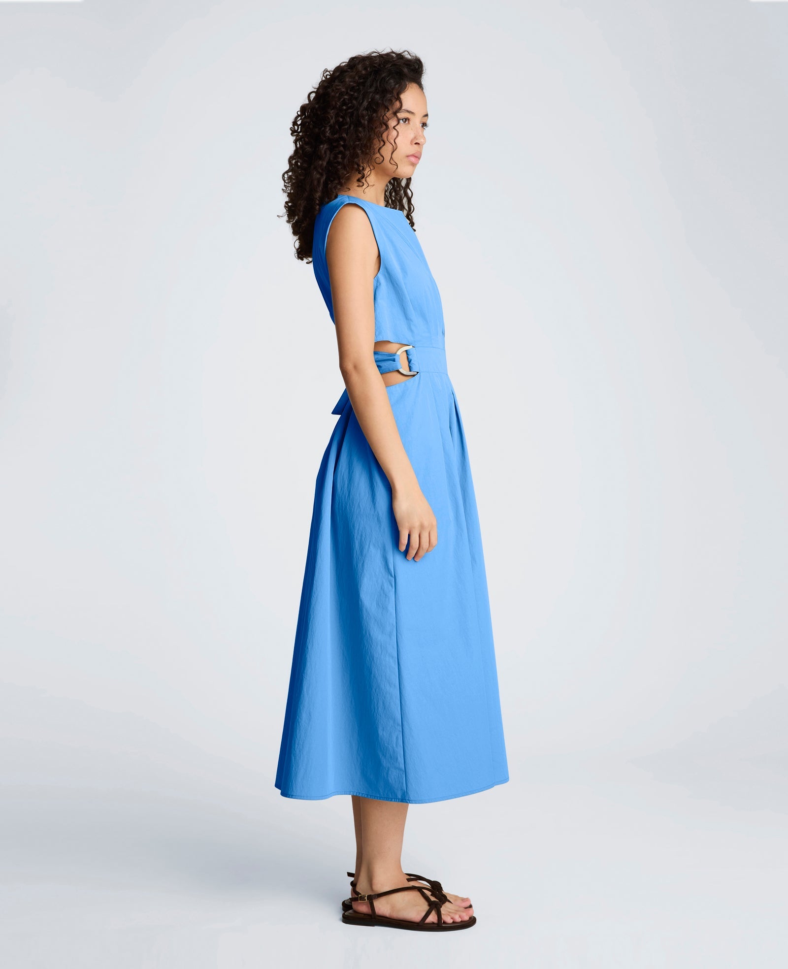 Shop Cotton Poplin Midi Dress – Lake Blue | Kenneth Cole | Kenneth Cole LAKE BLUE