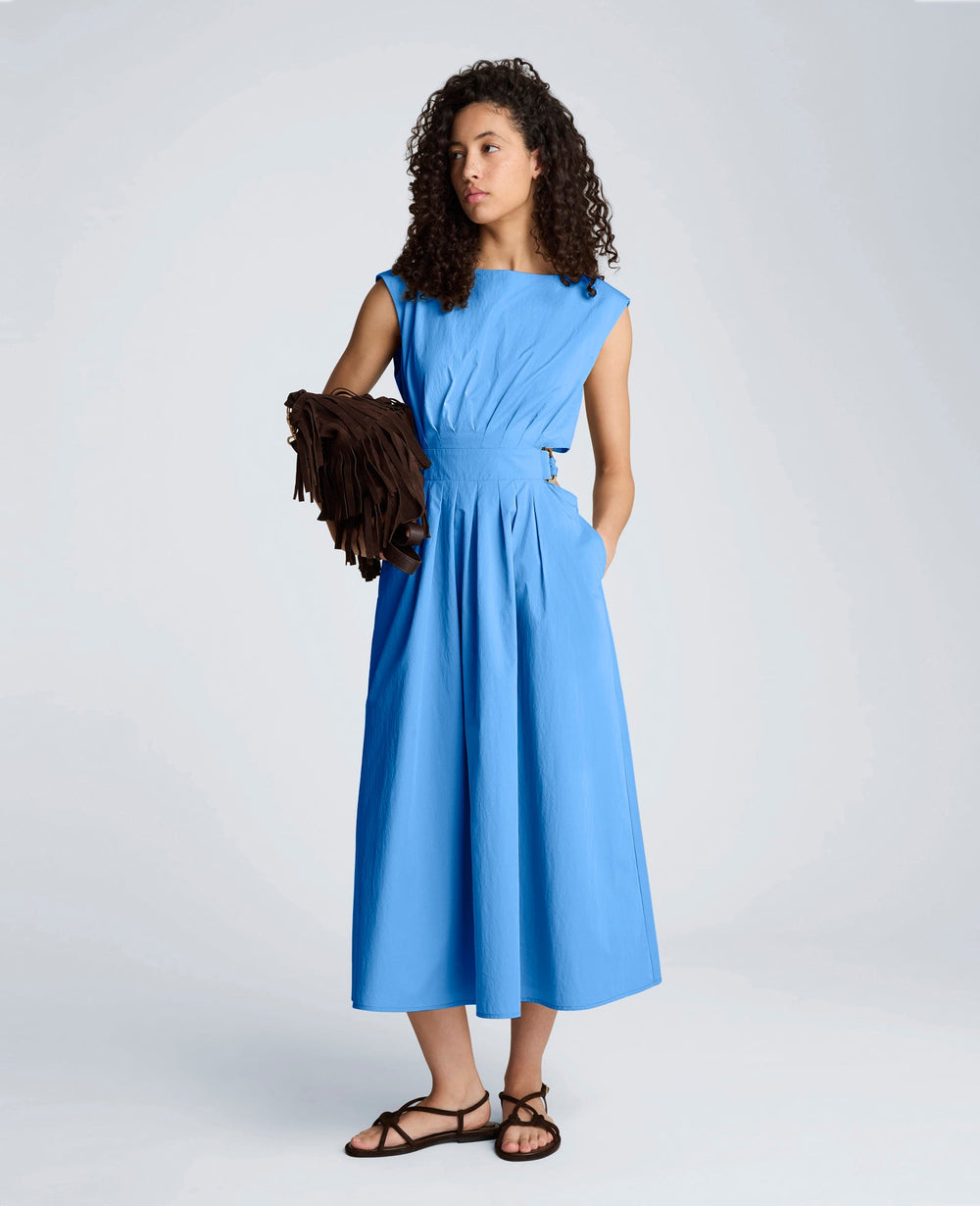 Shop Cotton Poplin Midi Dress – Lake Blue | Kenneth Cole | Kenneth Cole LAKE BLUE
