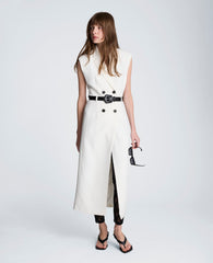 Sleeveless Modern Midi Trench Dress | Kenneth Cole NATURAL WHITE/BLACK