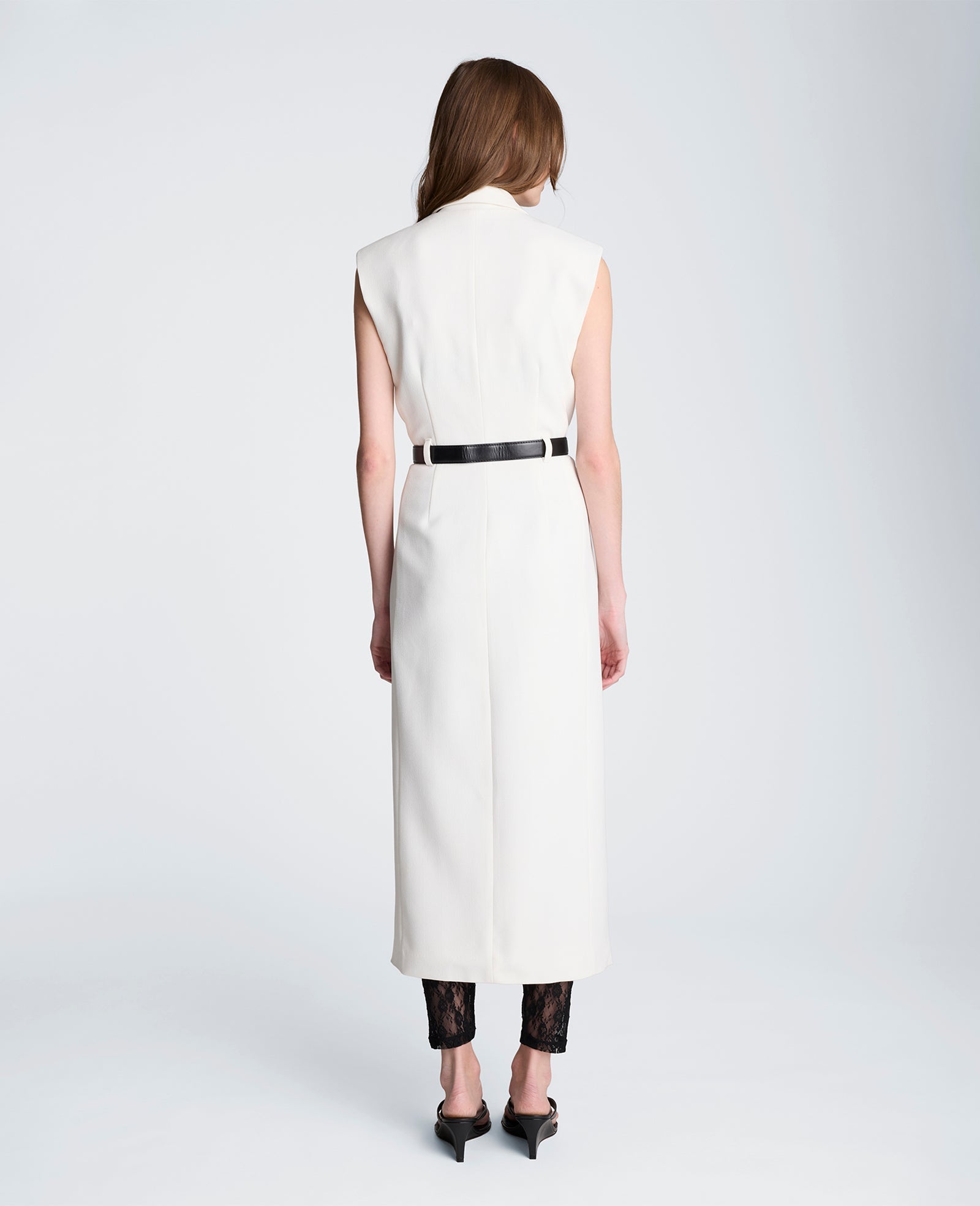 Sleeveless Modern Midi Trench Dress | Kenneth Cole NATURAL WHITE/BLACK