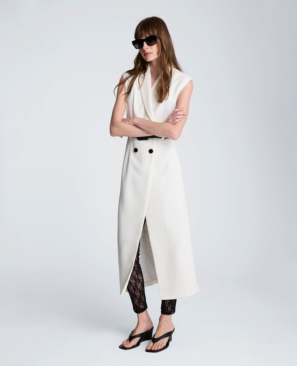 Sleeveless Modern Midi Trench Dress | Kenneth Cole NATURAL WHITE/BLACK