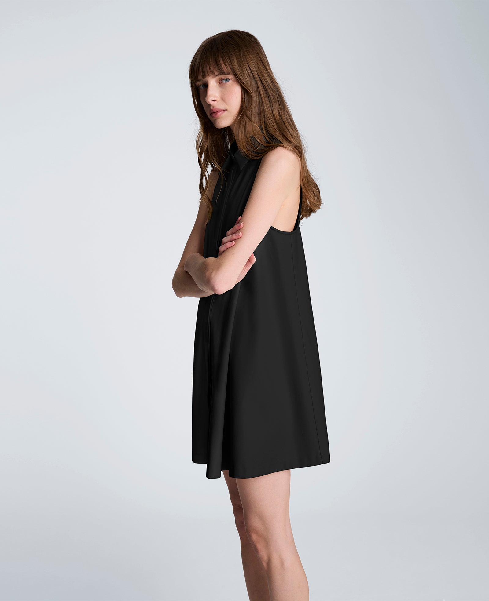Halter Shirt Swing Dress | Kenneth Cole BLACK